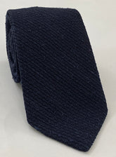 Midnight Blue Shantung Grenadine Grossa Silk Tie SHGT-1